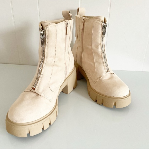 Torrid Chunky Tan Boots Booties Size 10 WW Shoes - Picture 1 of 9